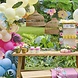 Gekleurde Ballonnenboog Bladeren En Bloemen Gekleurde Ballonnenboog Bladeren En Bloemen