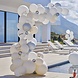Backdrop White & Silver Balloons With Streamers Backdrop White & Silver Balloons With Streamers
