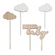 Cake Topper Hello Baby and clouds Wooden and fabric Cake Topper Hello Baby and clouds Wooden and fabric