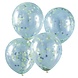 Confetti Ballonnen Blauw/Groen 30cm 5st Confetti Ballonnen Blauw/Groen 30cm 5st