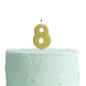 Gouden Kaars 8 Jaar Glitters 6cm Gouden Kaars 8 Jaar Glitters 6cm
