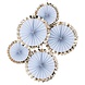 Blauwe Papieren Waaiers 38cm 5st Blauwe Papieren Waaiers 38cm 5st