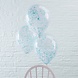 Blauwe Confetti Ballonnen 30cm 5st Blauwe Confetti Ballonnen 30cm 5st