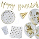 Gouden Happy Birthday Decoratie Set 6 delig Gouden Happy Birthday Decoratie Set 6 delig