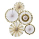 Gouden Papieren Waaiers 38cm 5st Gouden Papieren Waaiers 38cm 5st