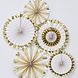 Gouden Papieren Waaiers 38cm 5st Gouden Papieren Waaiers 38cm 5st