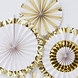 Gouden Papieren Waaiers 38cm 5st Gouden Papieren Waaiers 38cm 5st