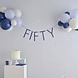 Blauwe Slinger 50 Jaar Met Ballonnen 1,5m Blauwe Slinger 50 Jaar Met Ballonnen 1,5m