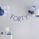 Blauwe Slinger 40 Jaar Met Ballonnen 1,5m Blauwe Slinger 40 Jaar Met Ballonnen 1,5m