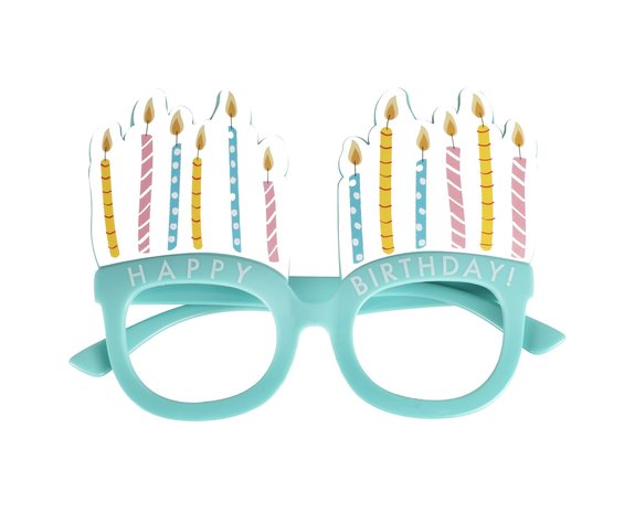Gekleurde Happy Birthday Bril Kaarsjes Gekleurde Happy Birthday Bril Kaarsjes
