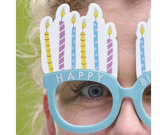 Gekleurde Happy Birthday Bril Kaarsjes Gekleurde Happy Birthday Bril Kaarsjes