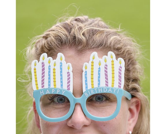 Gekleurde Happy Birthday Bril Kaarsjes Gekleurde Happy Birthday Bril Kaarsjes