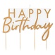 Gouden Happy Birthday Kaars 12cm Gouden Happy Birthday Kaars 12cm