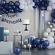 Blauwe Ballonnenboog Met Slingers 3m Blauwe Ballonnenboog Met Slingers 3m
