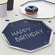 Blauwe Happy Birthday Borden 25cm 8st Blauwe Happy Birthday Borden 25cm 8st