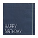 Donkerblauwe Happy Birthday Servetten 16,5cm 16st Donkerblauwe Happy Birthday Servetten 16,5cm 16st