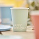 Gekleurde Happy Birthday Bekers 266ml 8st Gekleurde Happy Birthday Bekers 266ml 8st