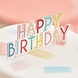 Gekleurde Happy Birthday Taarttopper Doorzichtig 13cm Gekleurde Happy Birthday Taarttopper Doorzichtig 13cm