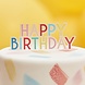 Gekleurde Happy Birthday Taarttopper Doorzichtig 13cm Gekleurde Happy Birthday Taarttopper Doorzichtig 13cm