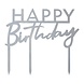 Zilveren Happy Birthday Taarttopper 12cm Zilveren Happy Birthday Taarttopper 12cm