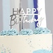 Zilveren Happy Birthday Taarttopper 12cm Zilveren Happy Birthday Taarttopper 12cm