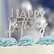 Zilveren Happy Birthday Taarttopper 12cm Zilveren Happy Birthday Taarttopper 12cm