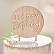 Happy Birthday Taarttopper Hout 18cm Happy Birthday Taarttopper Hout 18cm