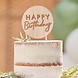 Happy Birthday Taarttopper Hout 18cm Happy Birthday Taarttopper Hout 18cm