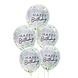 Doorzichtige Happy Birthday Confetti Ballonnen Bladeren 30cm 5st Doorzichtige Happy Birthday Confetti Ballonnen Bladeren 30cm 5st