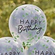 Doorzichtige Happy Birthday Confetti Ballonnen Bladeren 30cm 5st Doorzichtige Happy Birthday Confetti Ballonnen Bladeren 30cm 5st