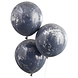 Donkerblauwe Confetti Ballonnen Dubbellaags 45cm 3st Donkerblauwe Confetti Ballonnen Dubbellaags 45cm 3st