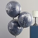 Donkerblauwe Confetti Ballonnen Dubbellaags 45cm 3st Donkerblauwe Confetti Ballonnen Dubbellaags 45cm 3st