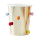 Gouden Bekers Pom Poms 250ml 8st Gouden Bekers Pom Poms 250ml 8st