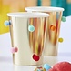 Gouden Bekers Pom Poms 250ml 8st Gouden Bekers Pom Poms 250ml 8st