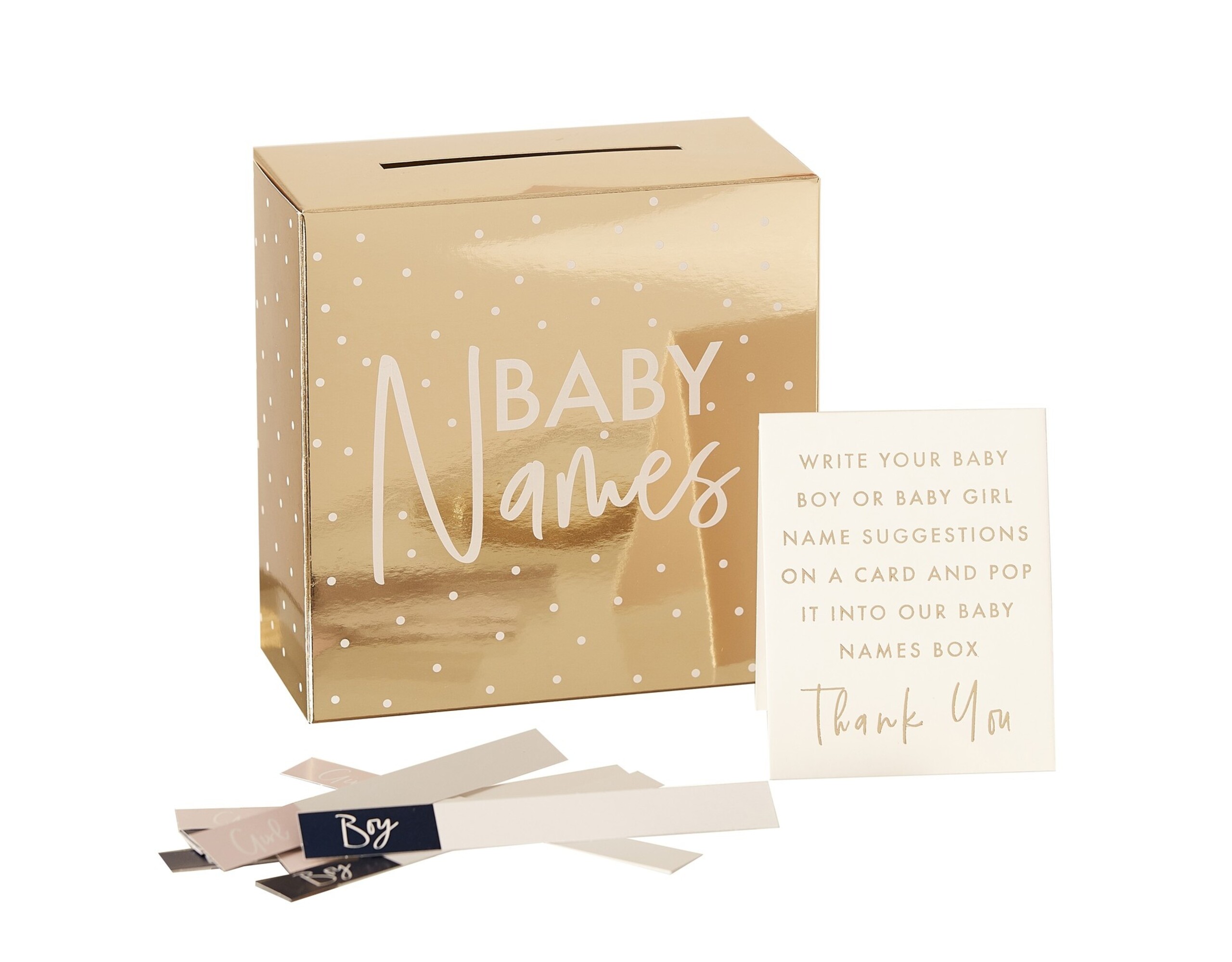 Tafeldecoratie Baby Shower Namen Box Partywinkel
