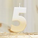 Goud Witte Kaars 5 Jaar 5cm Goud Witte Kaars 5 Jaar 5cm