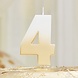 Goud Witte Kaars 4 Jaar 5cm Goud Witte Kaars 4 Jaar 5cm