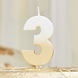 Goud Witte Kaars 3 Jaar 5cm Goud Witte Kaars 3 Jaar 5cm