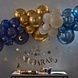 Balloon Garland Mixed Chromes with Hanging Moons & Stars Navy, Gold & White Balloon Garland Mixed Chromes with Hanging Moons & Stars Navy, Gold & White