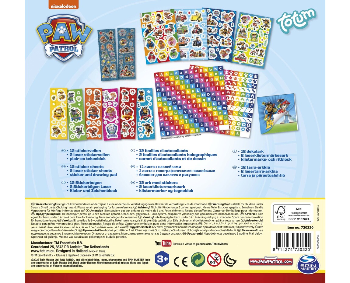 Paw Patrol Stickerset Groot Partywinkel