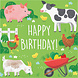 Boerderij Servetten Happy Birthday 33cm 16st Boerderij Servetten Happy Birthday 33cm 16st