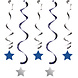 Blauwe Hangdecoratie Sterren 5st Blauwe Hangdecoratie Sterren 5st