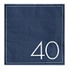 Blauwe Servetten 40 Jaar 16,5cm 16st Blauwe Servetten 40 Jaar 16,5cm 16st