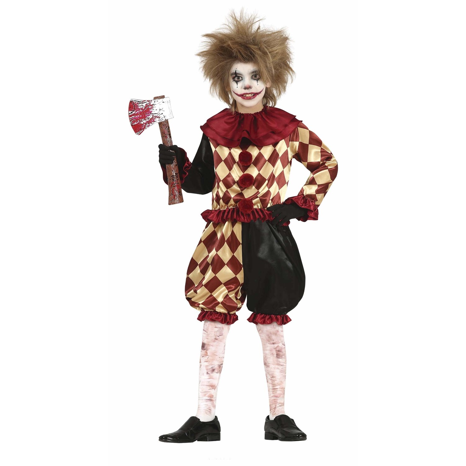 Horror Clown Halloween Kostuum Kind Rood - Partywinkel