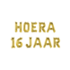 Gouden Ballonnen Set 16 Jaar Hoera 1,9m Gouden Ballonnen Set 16 Jaar Hoera 1,9m