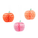 Halloween Honeycombs Pompoen 24cm 3st Halloween Honeycombs Pompoen 24cm 3st