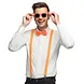 Accessoireset Neon oranje partybril, vlinderstrik en bretels Accessoireset Neon oranje partybril, vlinderstrik en bretels