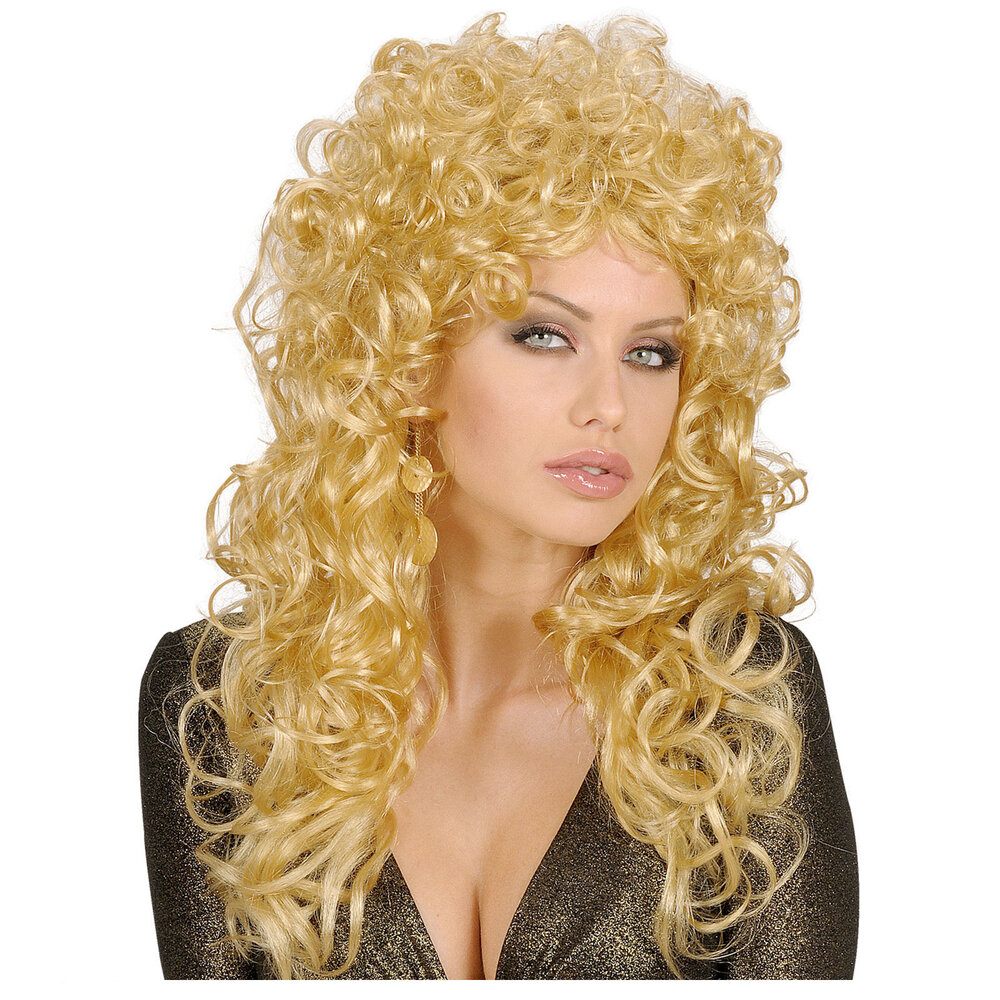 Blonde Pruik Lang Haar Krullen Partywinkel