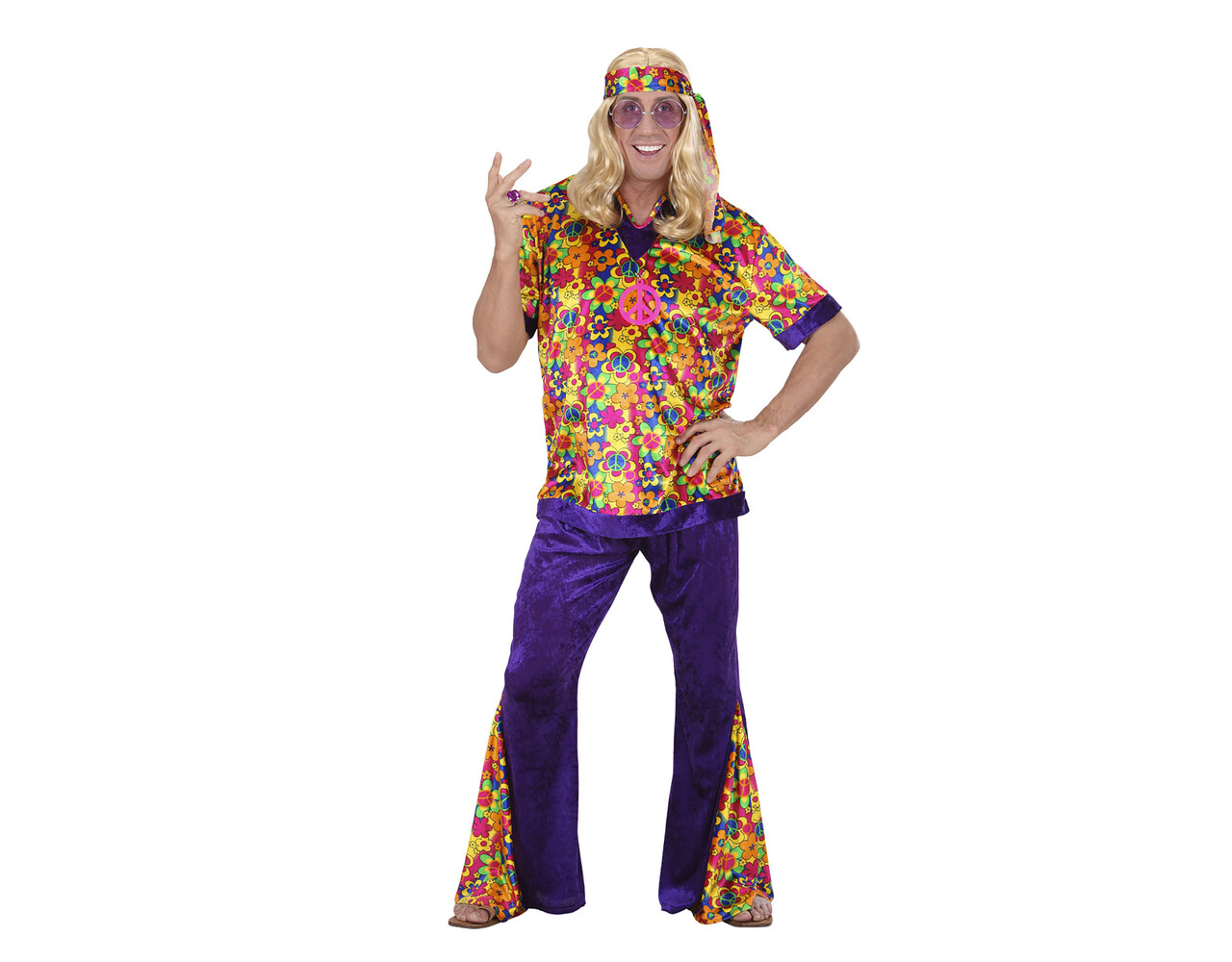 Hippie 60S Kostuum Gekleurd Heren - Partywinkel