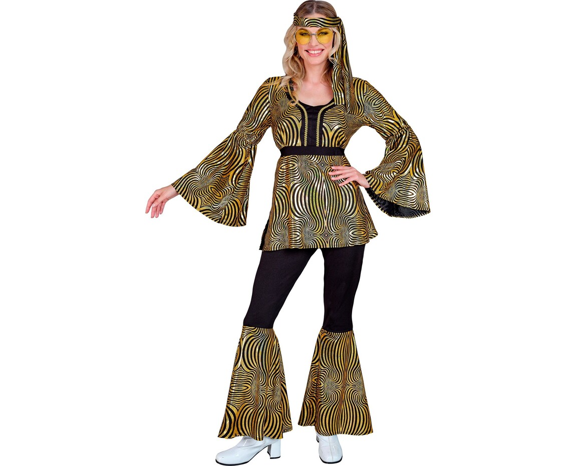 Hippie 60S Kostuum Goud Dames - Partywinkel